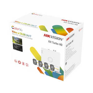 Kit TurboHD 1080p / DVR 4 Canales / 4 Cámaras Bala ColorVu con Micrófono Integrado / Fuente de Poder / Accesorios de Instalación